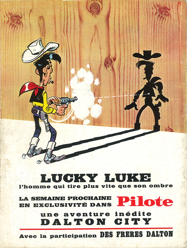 Annonce de l’arrivée de Lucky Luke dans Pilote